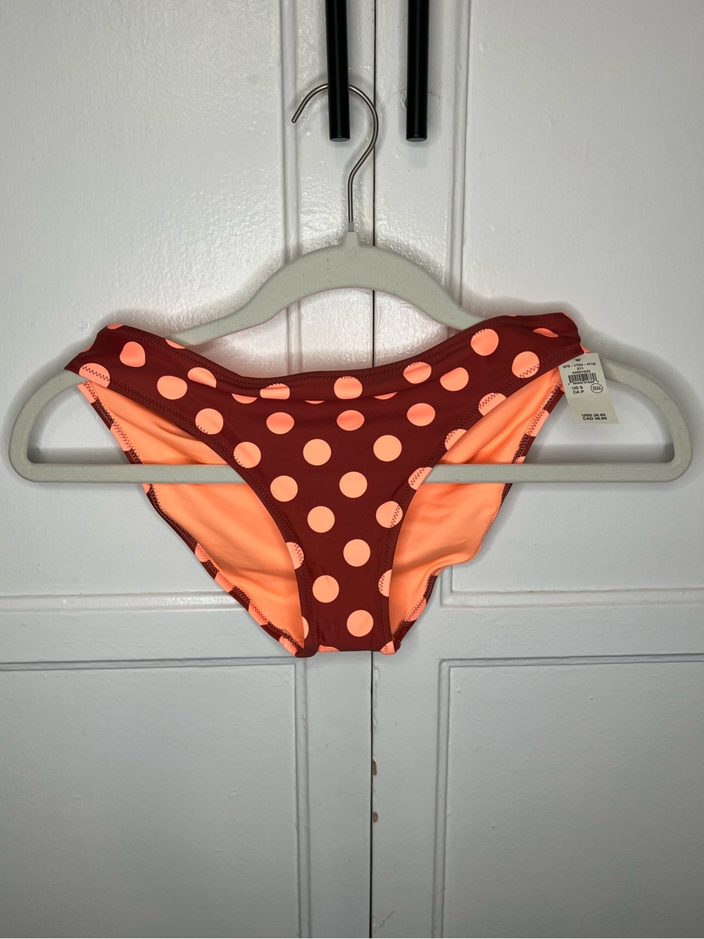 Aerie Mid Rise Cheeky Bikini Bottom - Rust Polka Dot | S - NWT - Picture 6 of 11